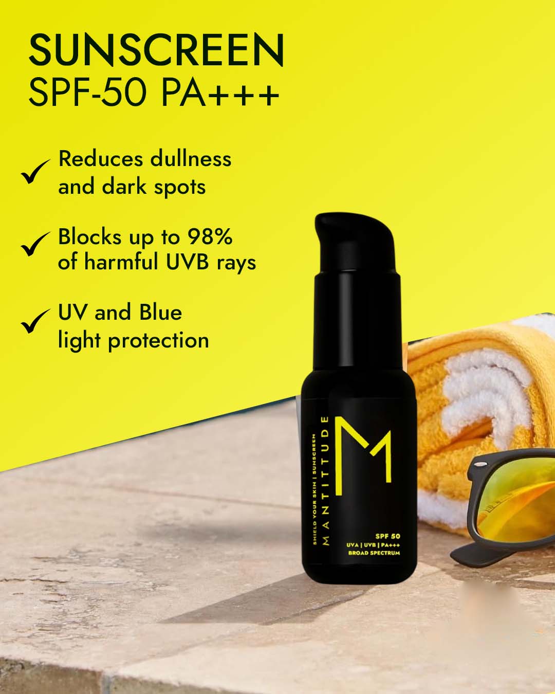 Sunscreen with SPF-50 +  Lip balm